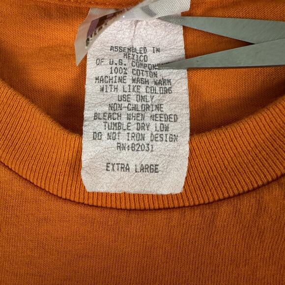 VINTAGE Atlas Sportswear Shirt Mens XL Orange Halloween Teddy Bear Graphic - Picture 7 of 12